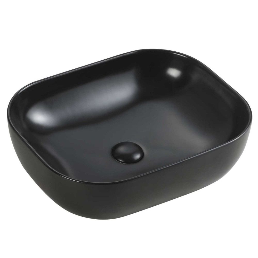 Hedon Matt Black Curved Countertop Basin
