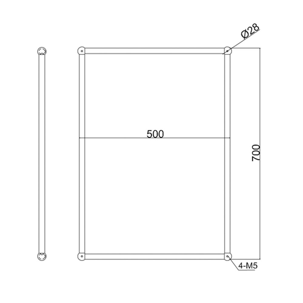 Burlington Rectangular Chrome Framed Traditional Bathroom Mirror A11CHR Dimension Drawing