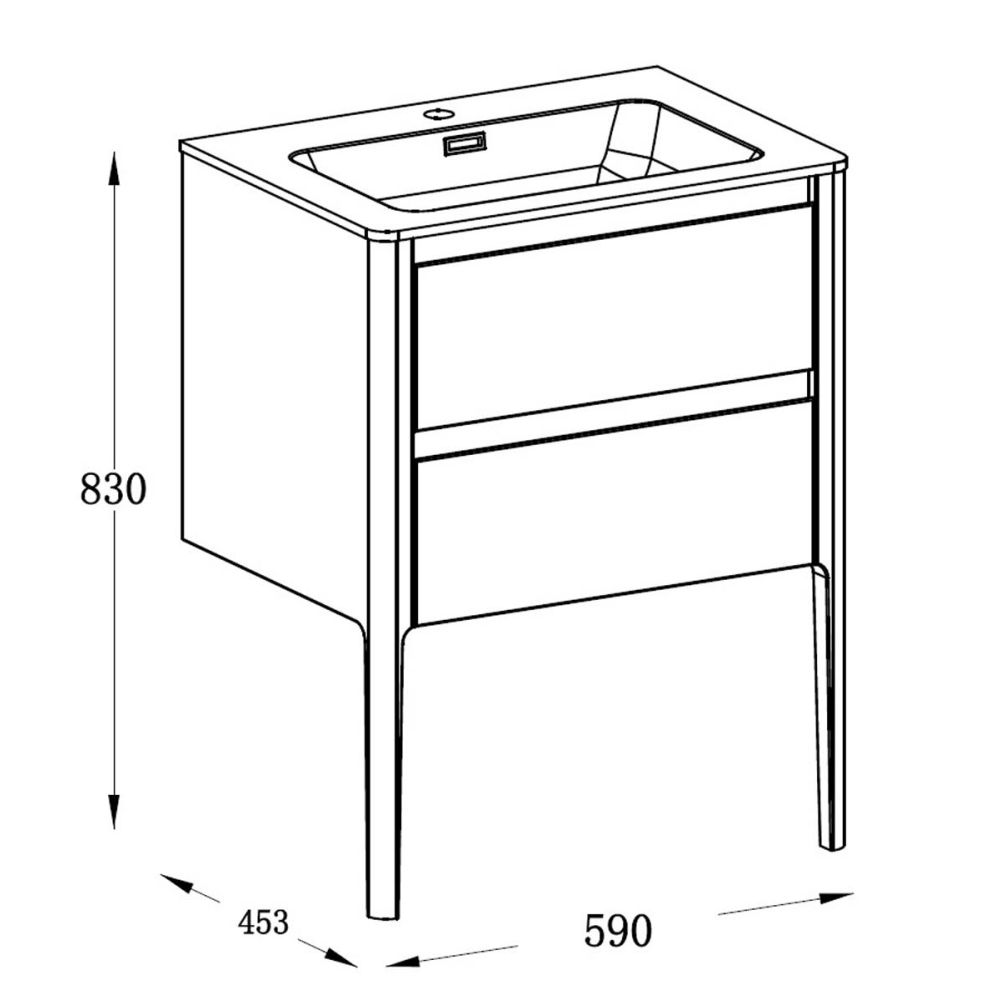 Stonehouse French Grey Vanity Unit with Integrated Basin 600mm
