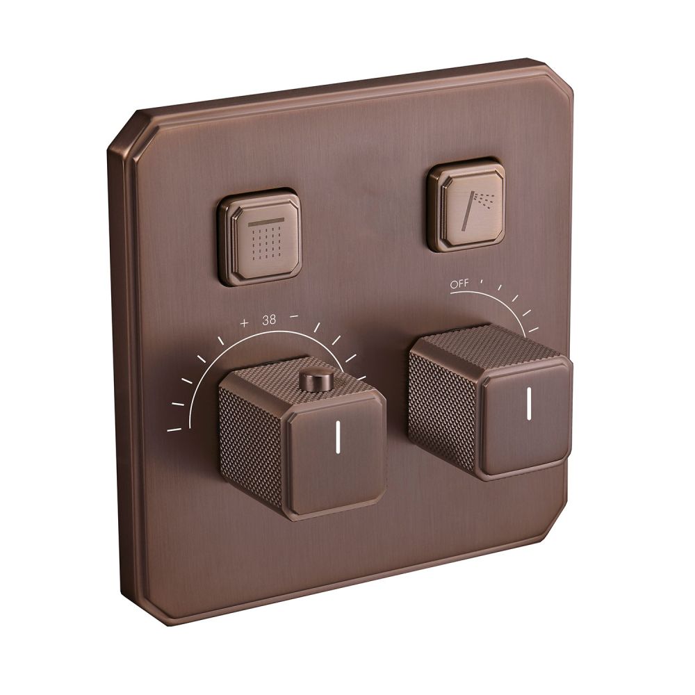 Flint Brushed Bronze Double Outlet Concealed Valve Shower Pack