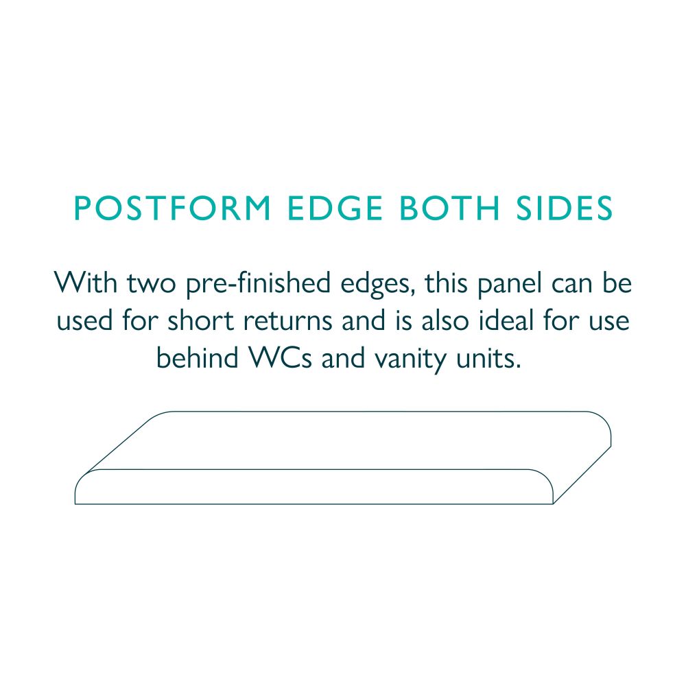 Vero Waterproof Postform Shower Wall Panel Edge Type Information