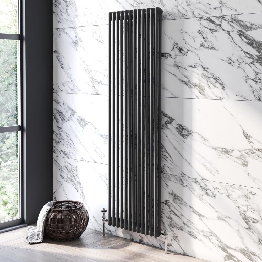 Upton Grey Double Vertical Traditional Column Radiator 1800x560mm