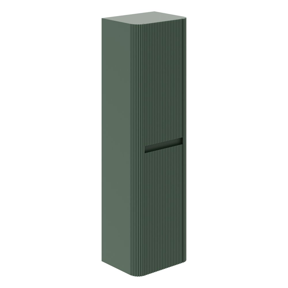Wish Ribbed Green Wall Hung Tall Storage Cabinet