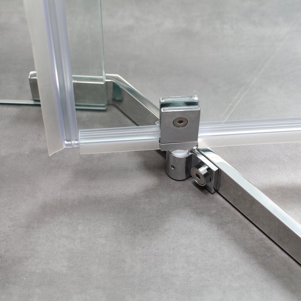 Penta Chrome Frameless Shower Enclosure 900x900mm