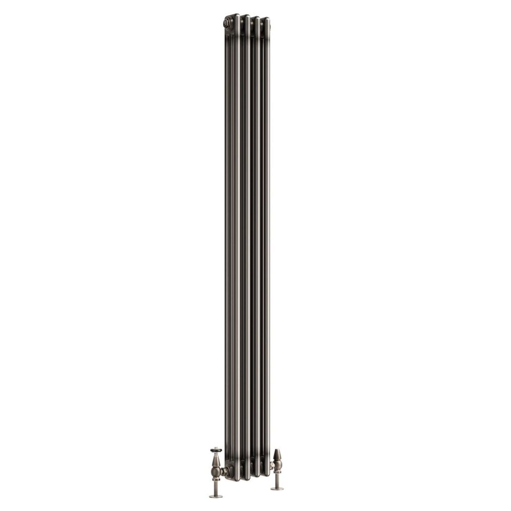 Clement Raw Metal Triple Vertical Column Radiator - 1800x200mm