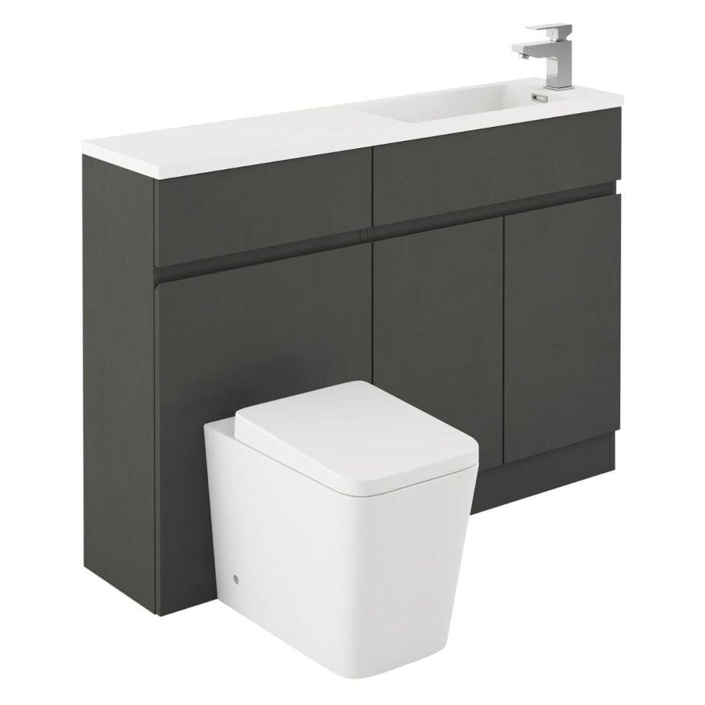 Hudson Charcoal Combination Vanity Basin & WC Unit 1200mm