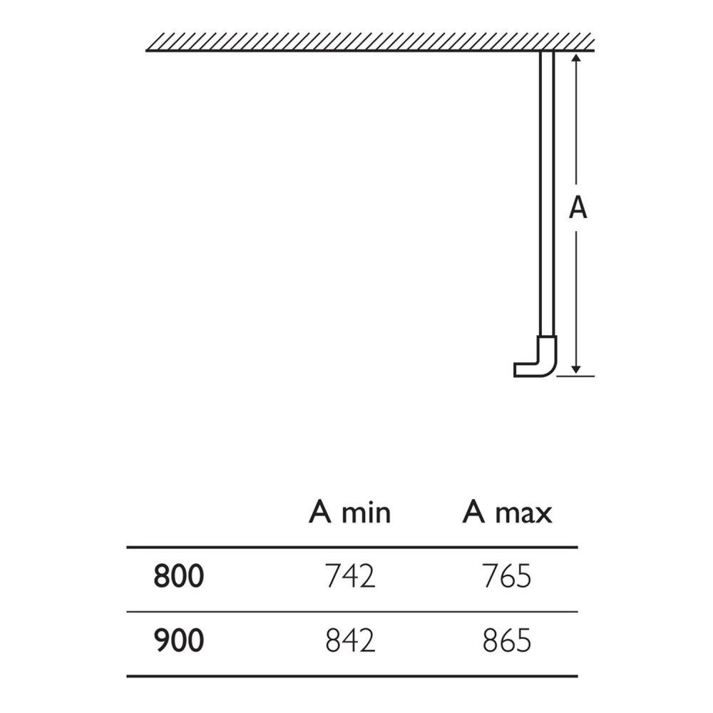 Solet Chrome Shower Side Panel 900mm Dimensions