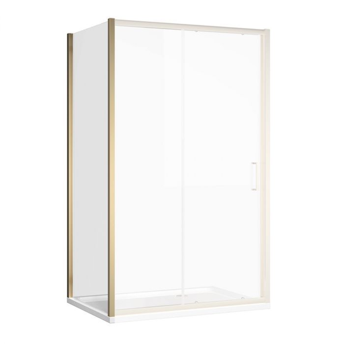 Fabio Brushed Gold Shower Side Panel 900mm