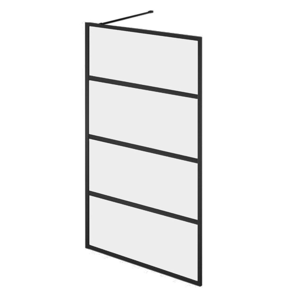 Amien Matt Black Horizontal Framed Shower Screen