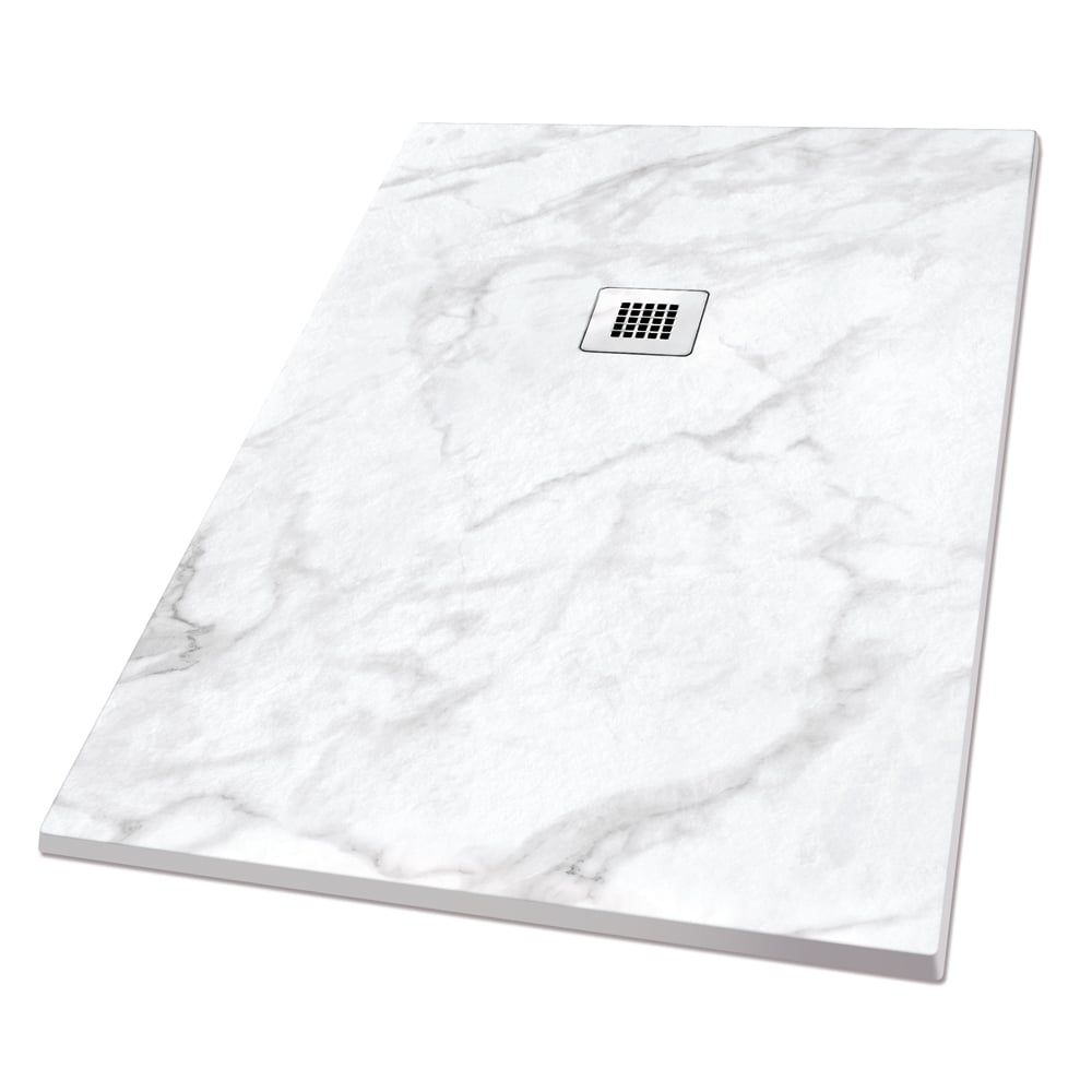 Peoria Arabesco White Marble Shower Tray 1700x700mm