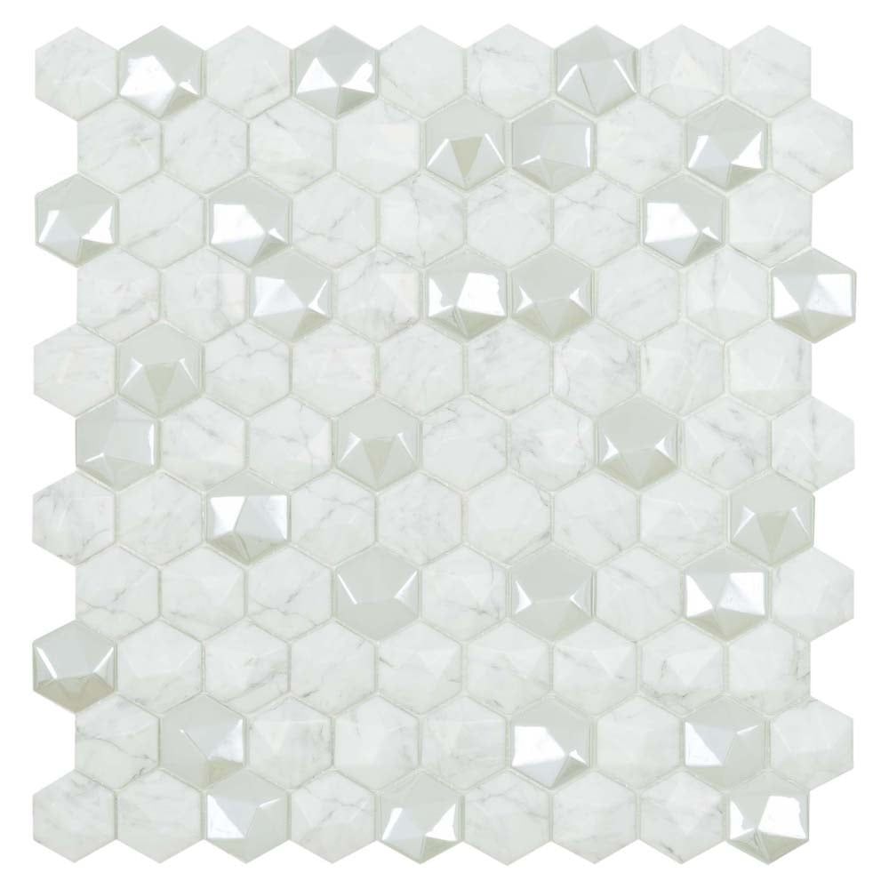 Gacrux Hexagon Semi-Gloss White Mosaic 307x317mm