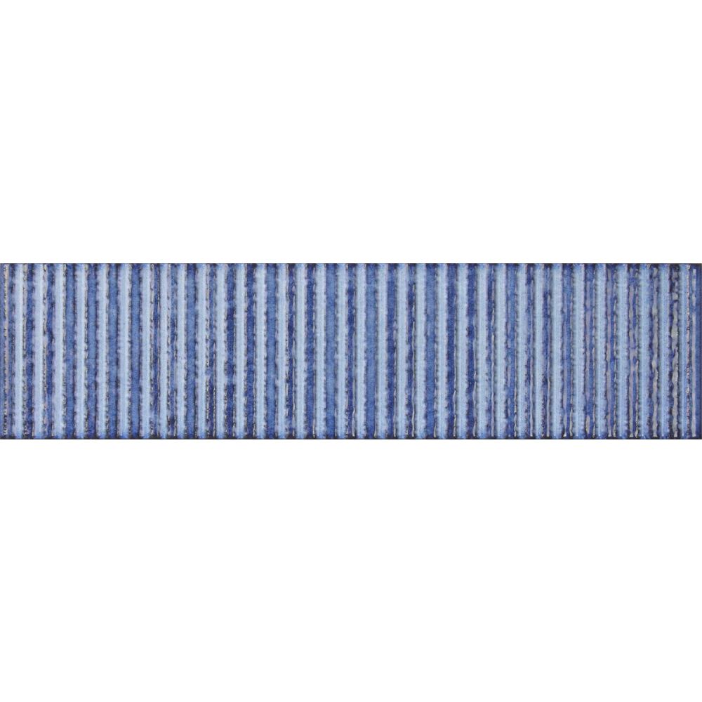 Canillo Blue Gloss Ceramic Brick Tile 300x75mm