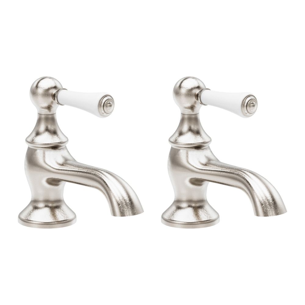 Warwick Brushed Nickel Basin Pillar Taps