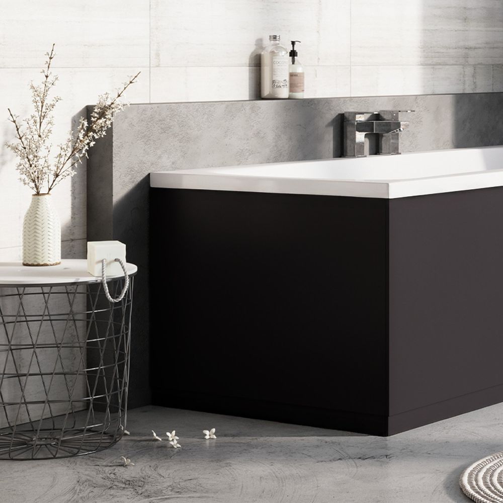 Ellis Matt Black End Bath Panel 800mm