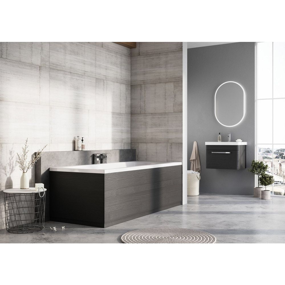 Esk Textured Black Front Bath Panel 1800mm
