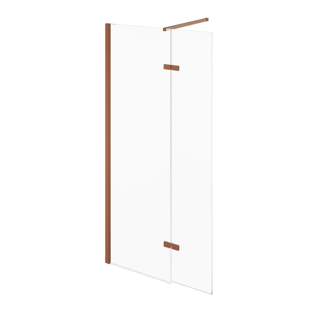 Royle Bronze Wetroom Shower Screen with Hinged Panel