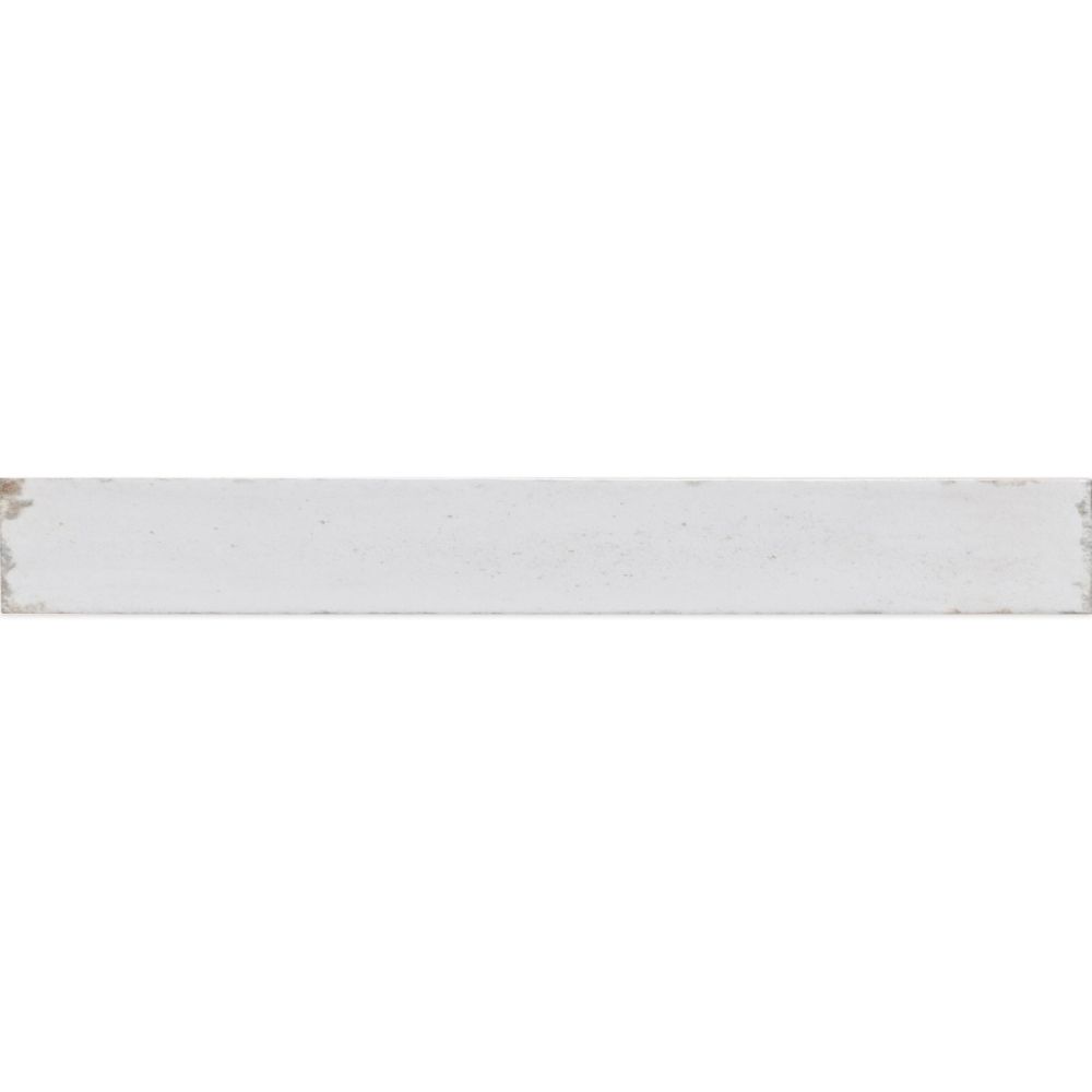 Capri White Gloss Ceramic Brick Tile - 400x50mm