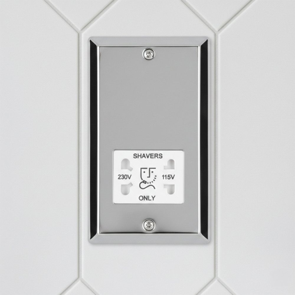Dual Voltage Chrome Shaver Socket 2