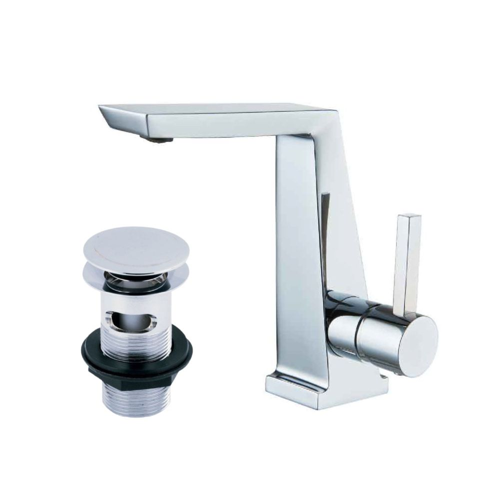 Cacia Chrome Basin Mixer Tap & Waste