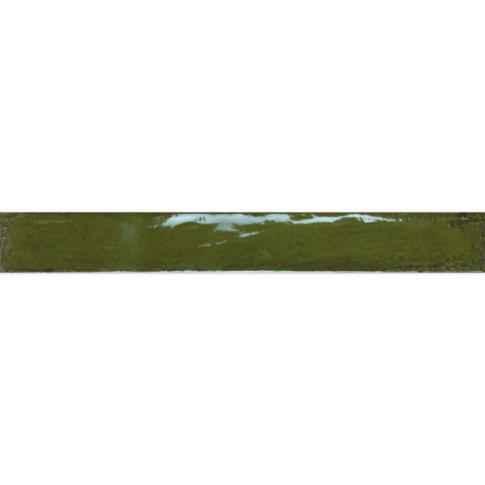 Capri Green Gloss Ceramic Brick Tile - 400x50mm
