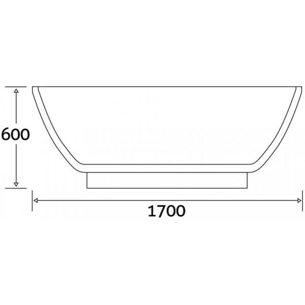 Lambourn Modern Freestanding Acrylic Bath1700x790mm Dimensions 2