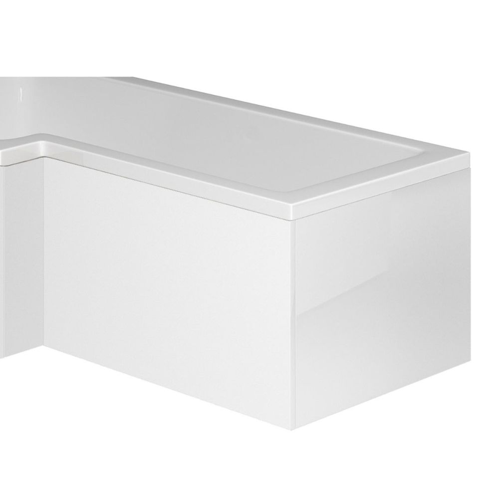 White Acrylic L-Shape End Bath Panel 700mm