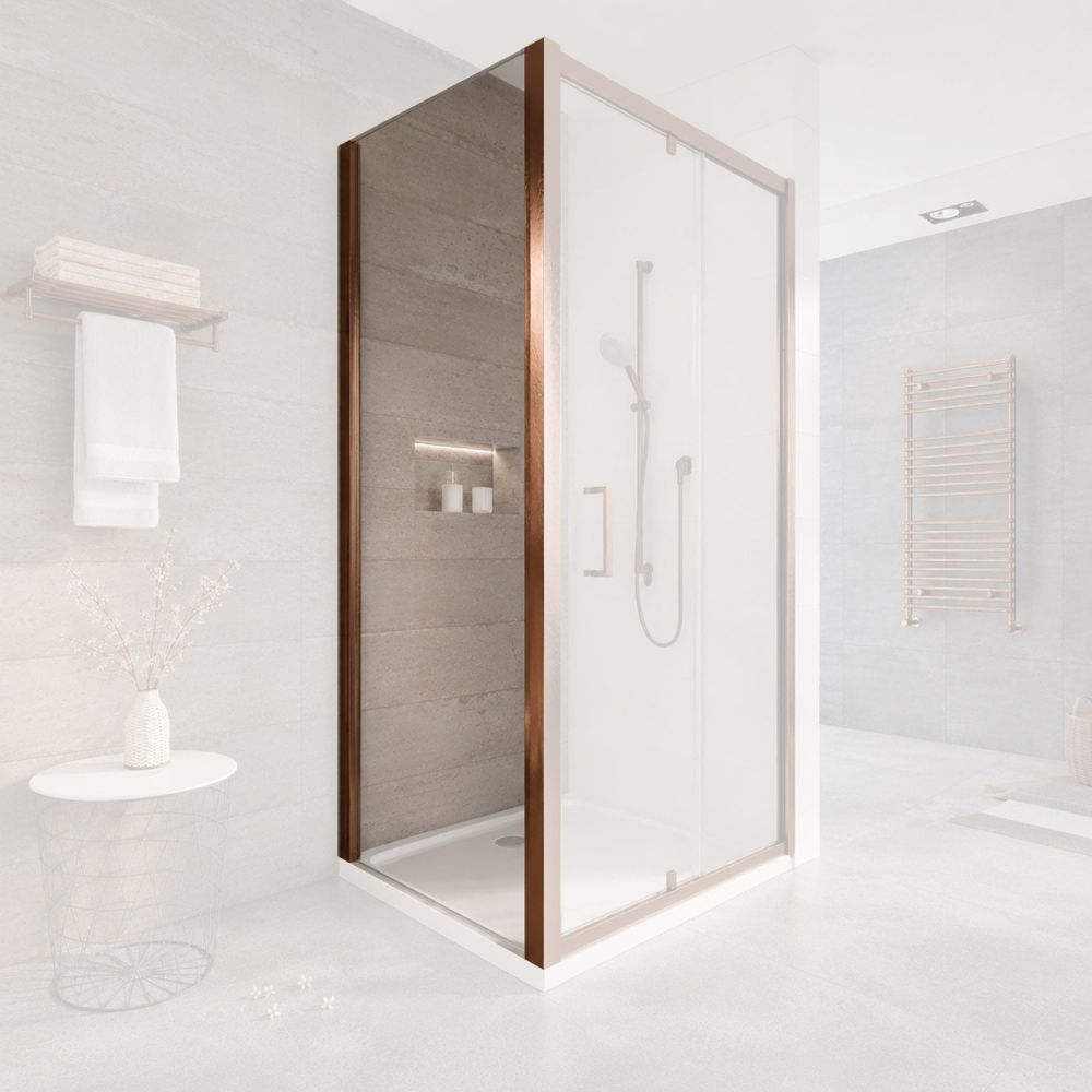 Fabio Brushed Bronze Shower Side Panel