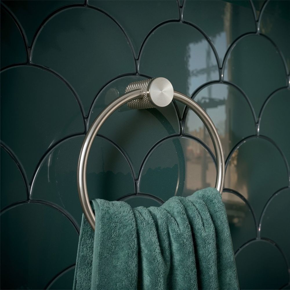 Moray Nickel Knurled Towel Ring