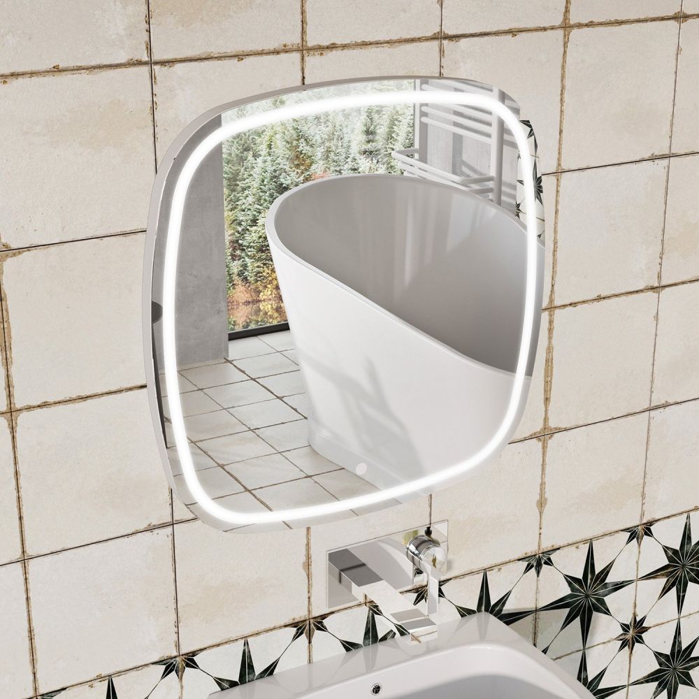 Pablo Square Illuminated LED Bathroom Mirror 600x600mm