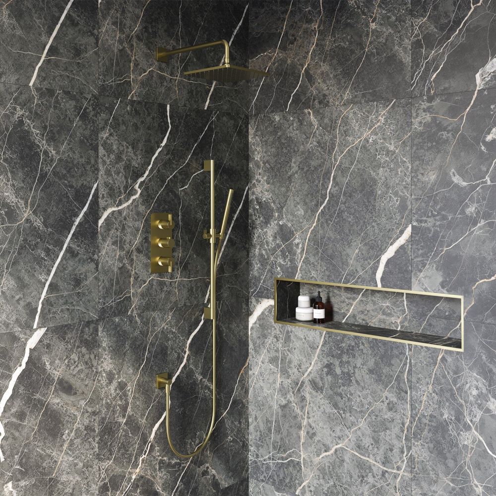Thane Brushed Gold Thermostatic Concealed Shower Pack