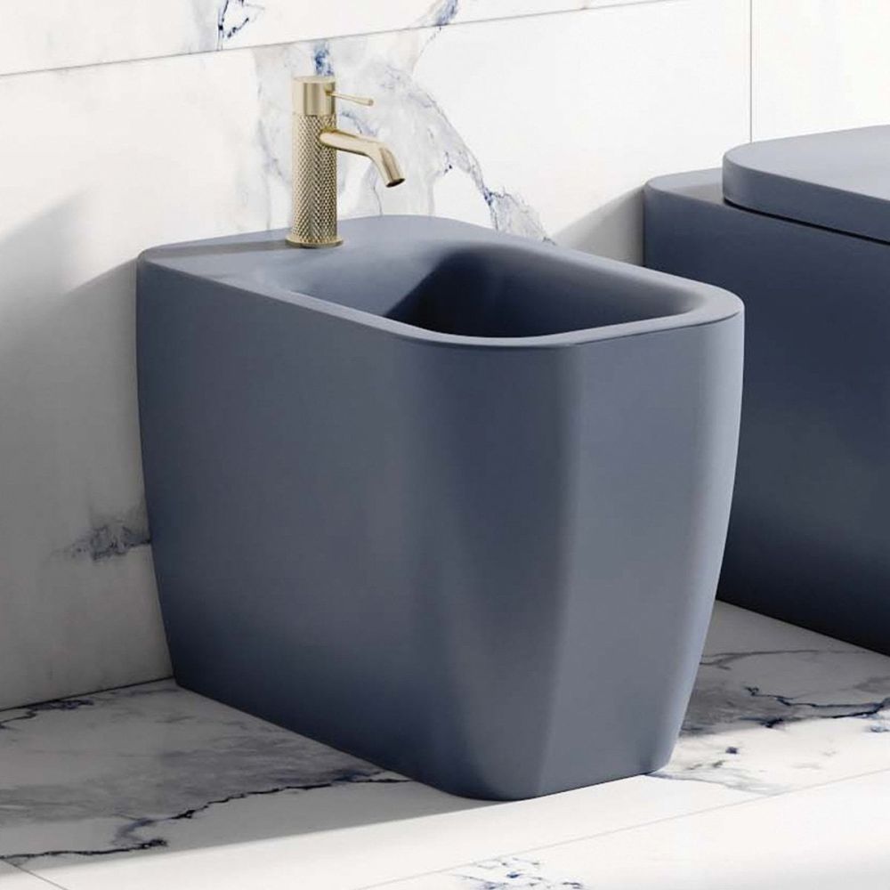Micheli Matt Navy Back to Wall Bidet