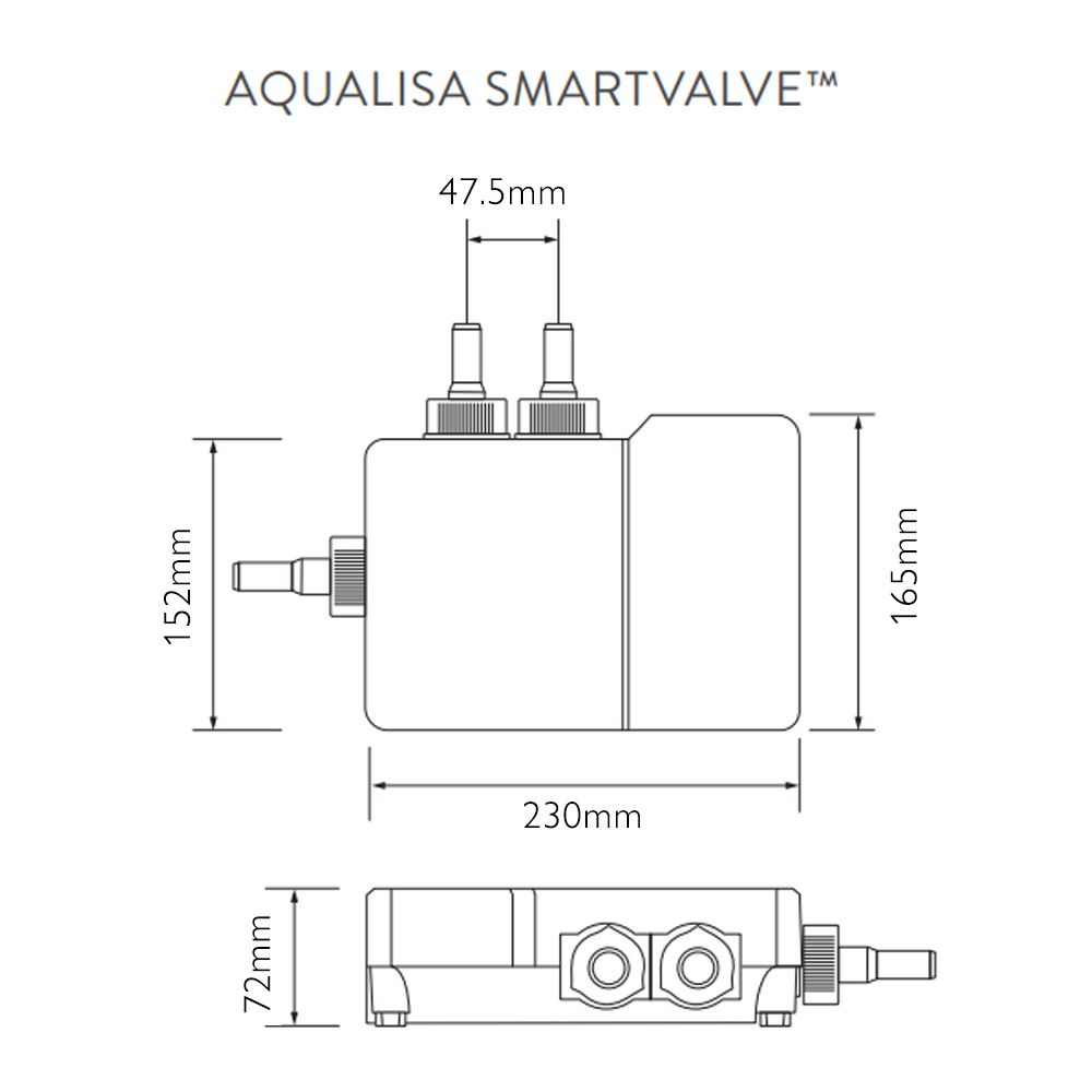 Aqualisa Hugo Smart Digital Shower Exposed with Adjustable & Fixed Ceiling Head HP/Combi