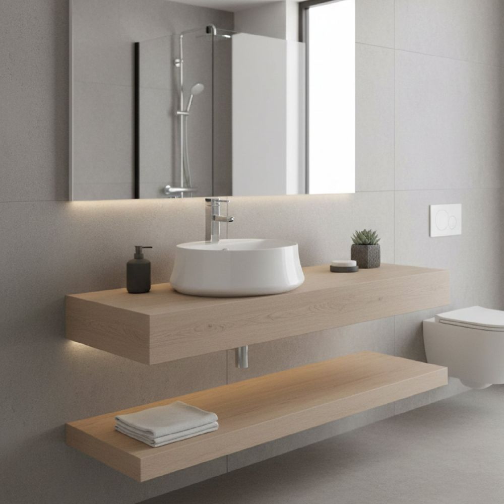 Melfi White Round Countertop Basin