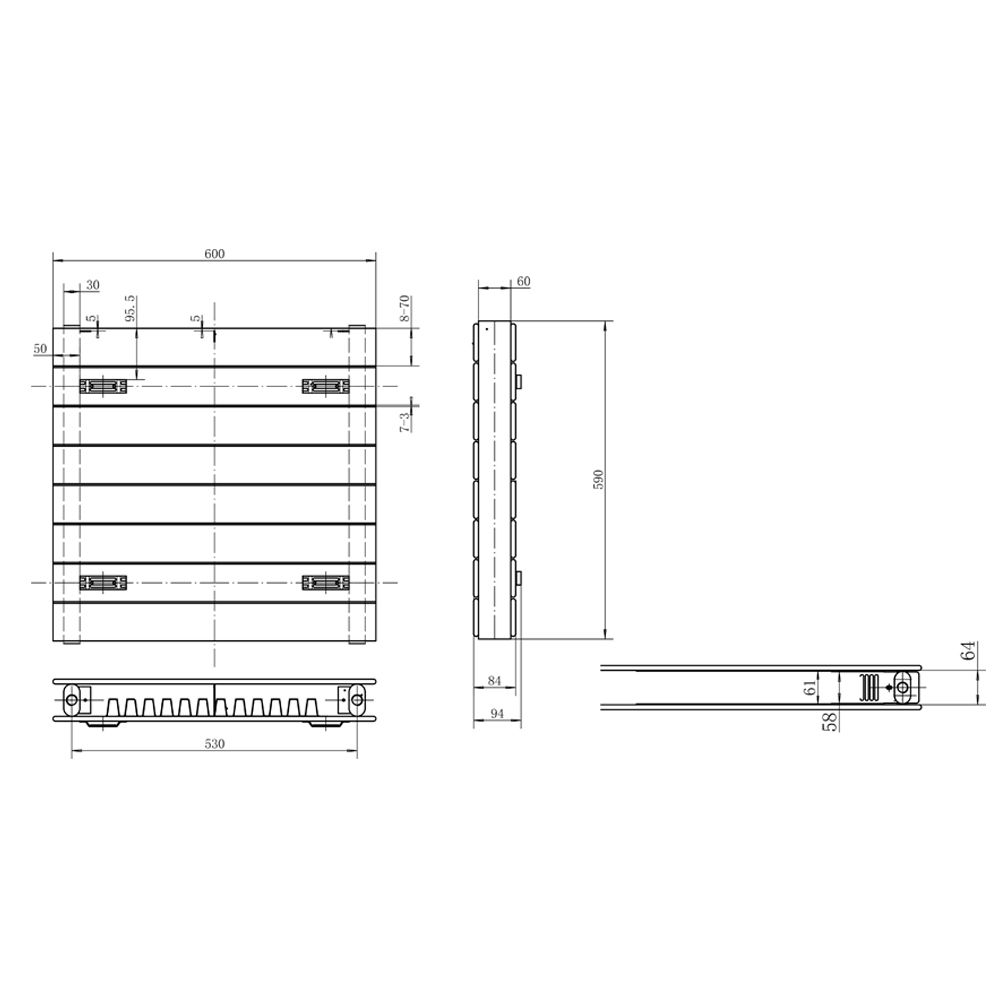 Delton Anthracite Horizontal Convector Radiator - 600x600mm