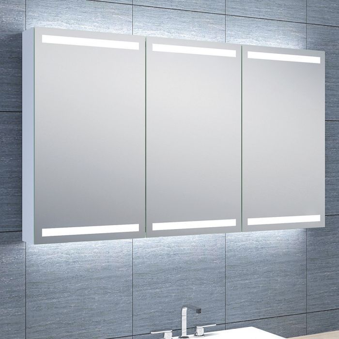 Corton Motion Sensor Illuminated LED Mirrored Bathroom Wall Cabinet 700x1200mm