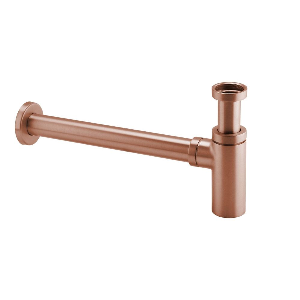 Round Brushed Bronze Bottle Trap