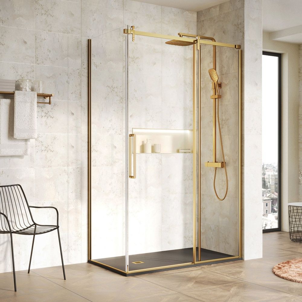 Ryland Brushed Gold Shower Side Panel