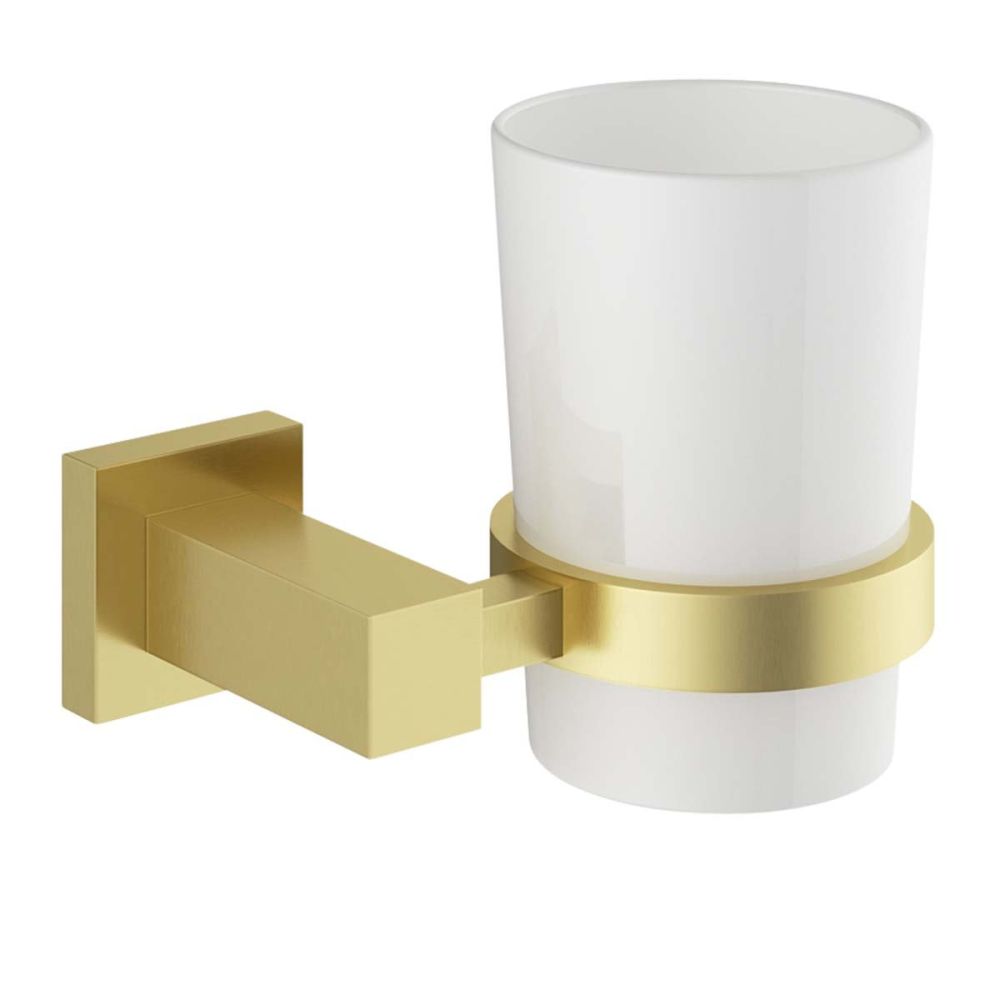 Quad Brushed Gold 6-Piece Bathroom Accessory Set