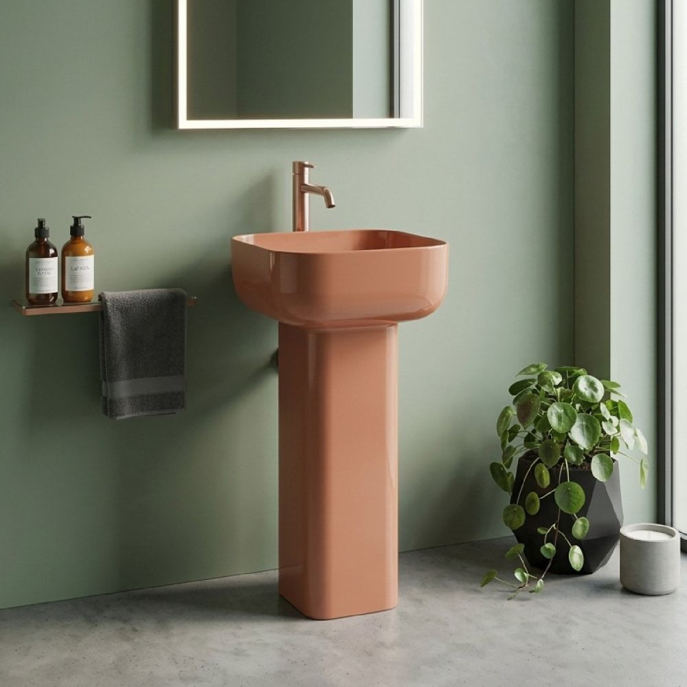 Verity Carmello Gloss Square Full Pedestal Basin