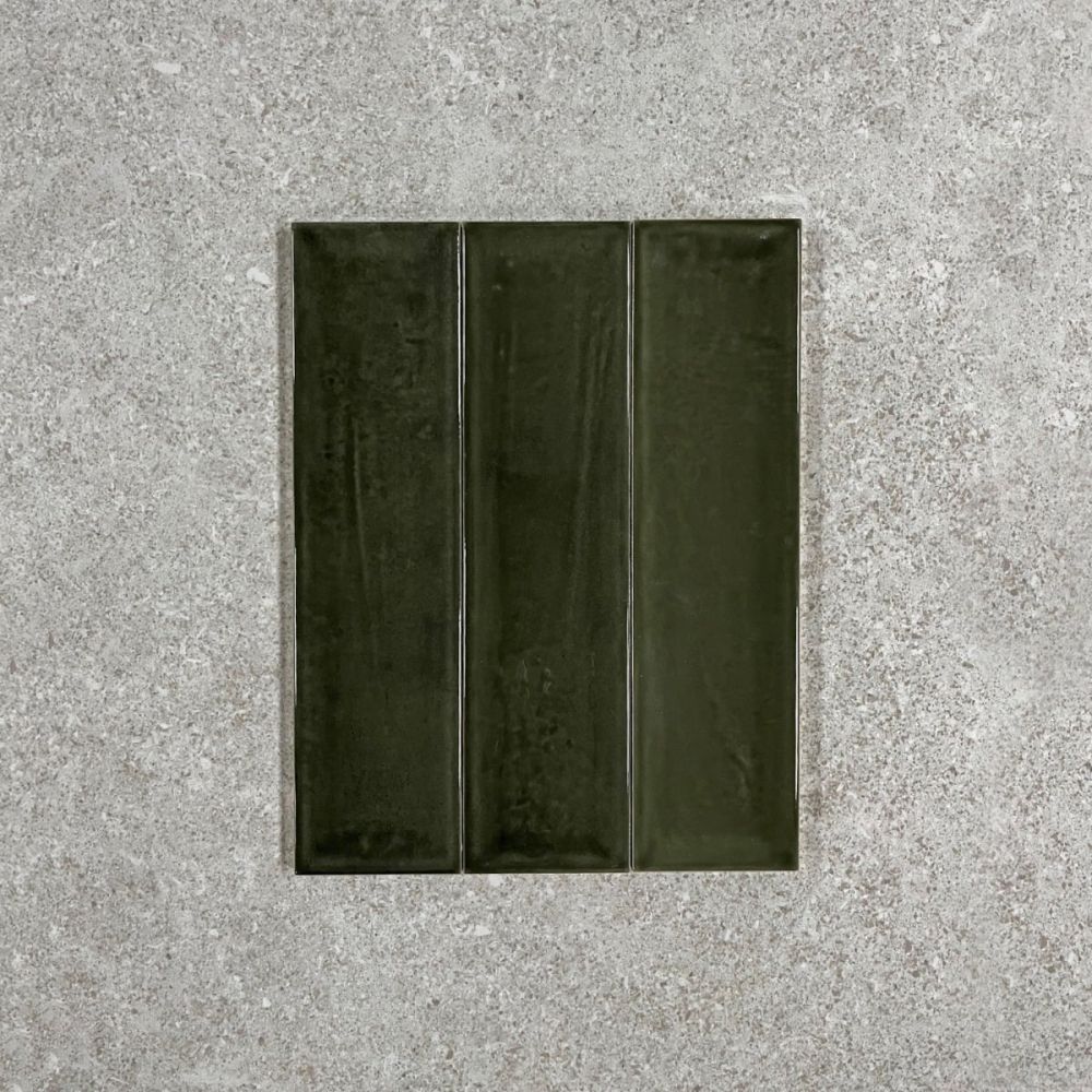 Navajo Oliva Gloss Ceramic Brick Tile 75x300mm