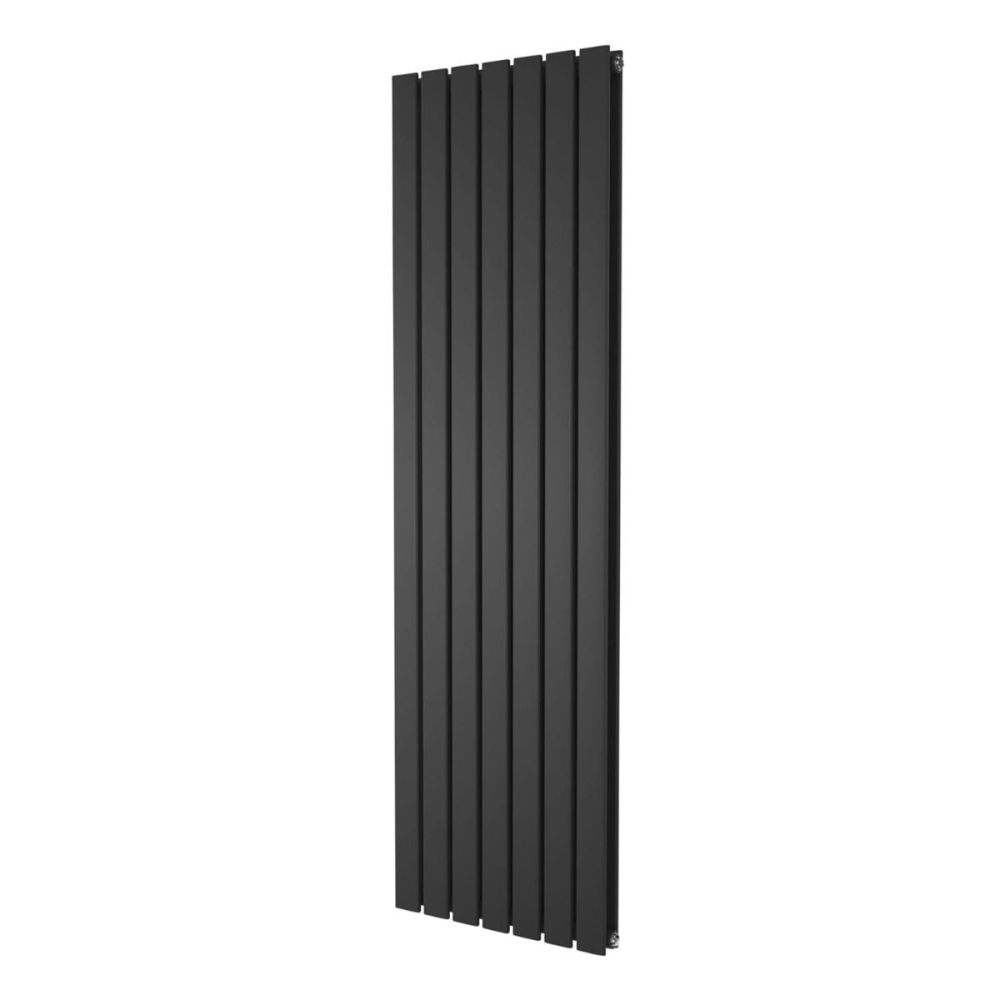Perth Matt Black Double Vertical Flat Panel Radiator 1600x475mm