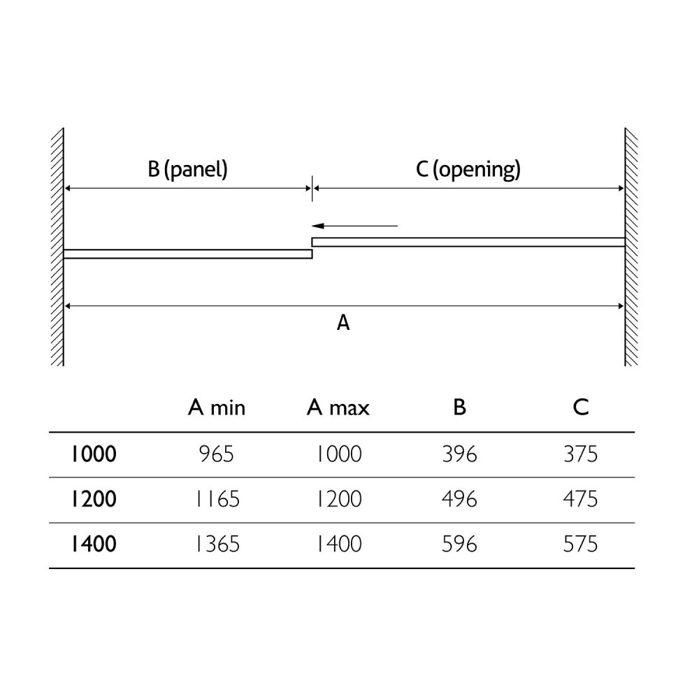 Fabio Sliding Shower Door Dimensions