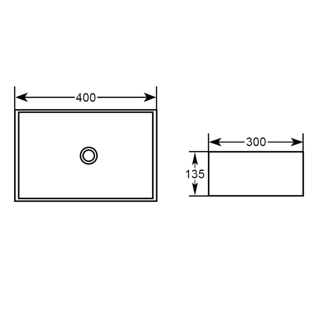 Ursula White Rectangle Countertop Basin