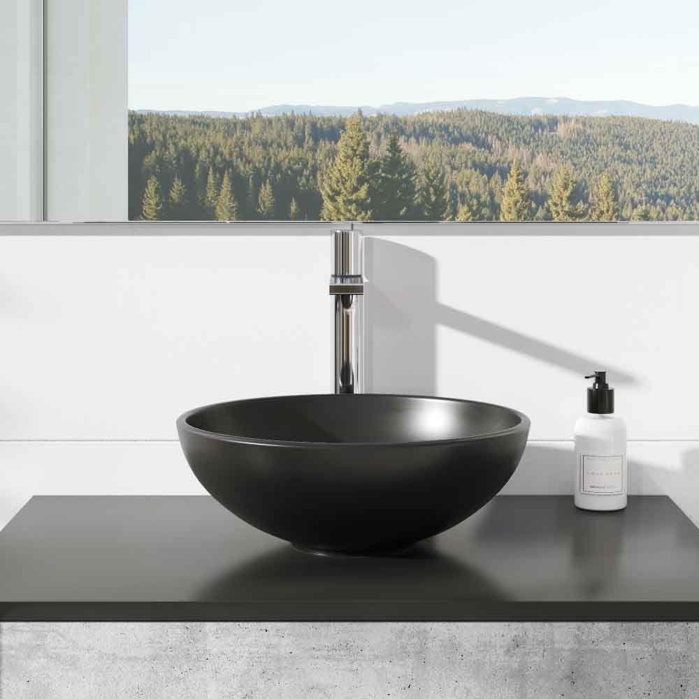 Sphere Black Countertop Bowl Basin