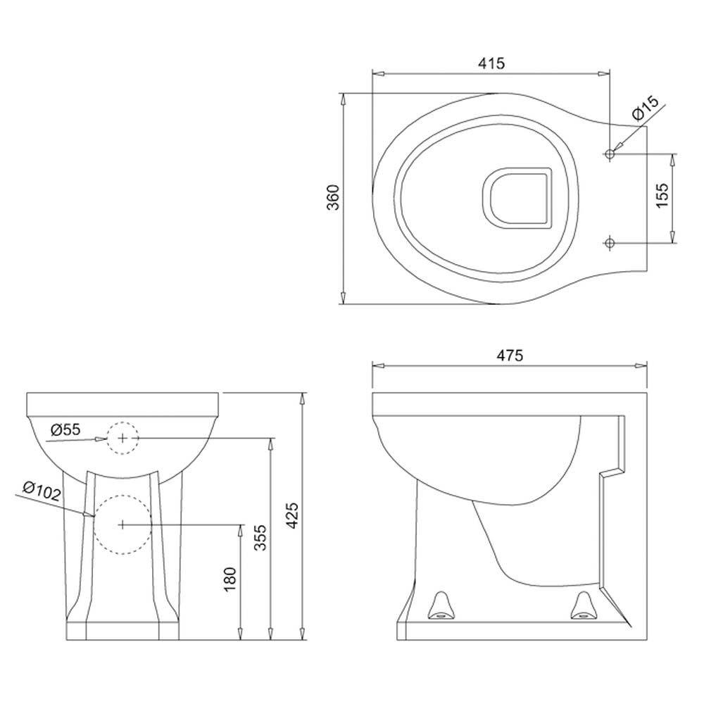 Burlington Confetti Pink Back to Wall Toilet with Soft Close Seat