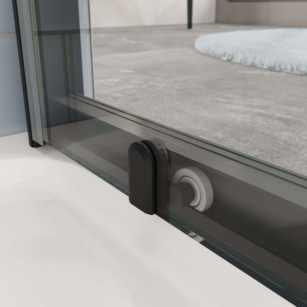 Fabio Black Sliding Door Shower Enclosure & Shower Tray