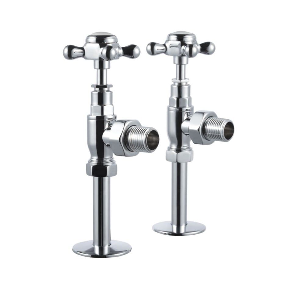 Burlington Chrome Traditional Angled Pair of Radiator Valves