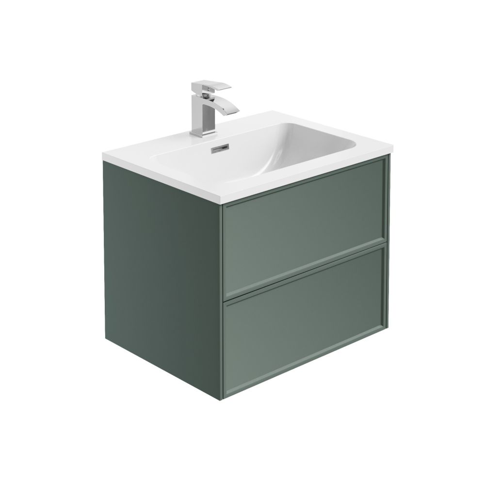 Kendal Pine Green Wall Hung Vanity Unit - 600mm