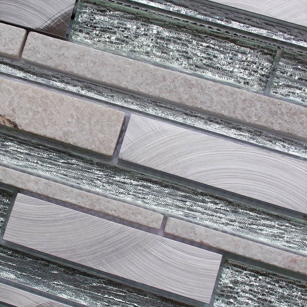 Sicily Glass & Stone Offset Mosaic 300x300mm