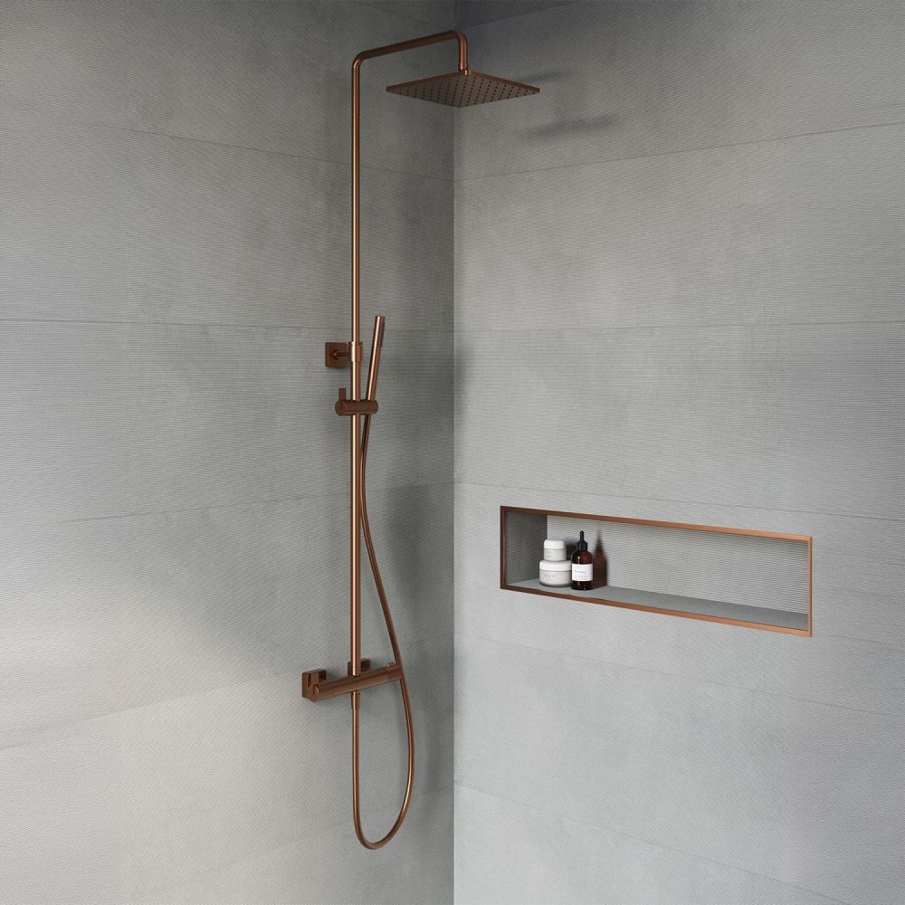 Thane Brushed Bronze Thermostatic Exposed Shower Pack